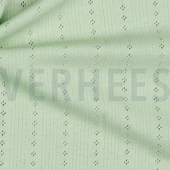 FEINSTRICKJERSEY AJOUR SANFTGRÜN #7