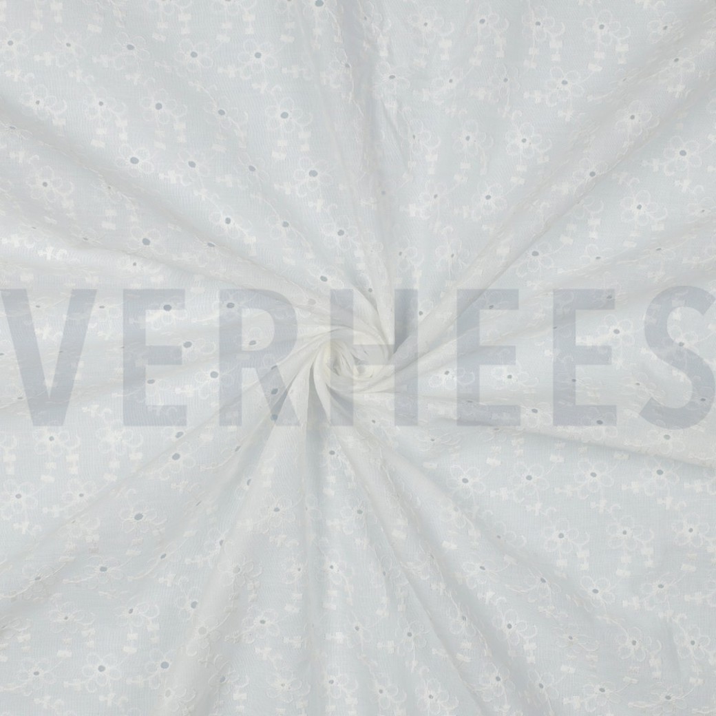 COTTON EMBROIDERY 2-SIDE BORDER WHITE #3