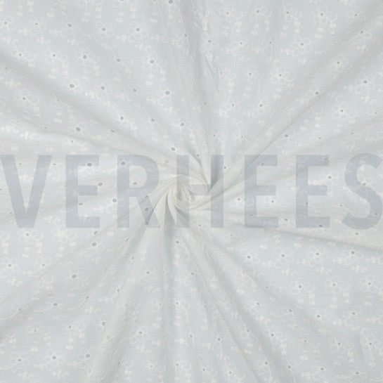 BAUMWOLLE STICKEREI ZWEISEITIGE WELLE WEISS #7