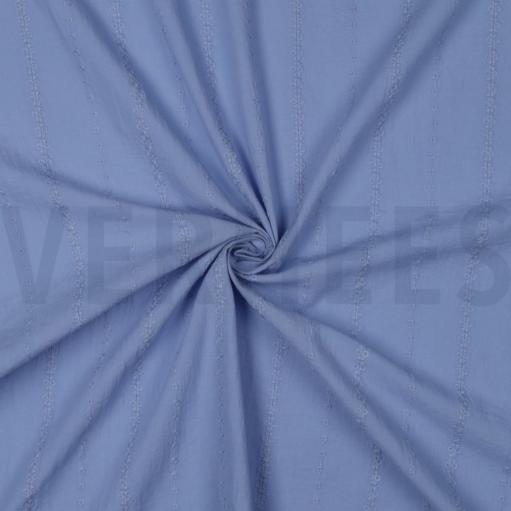 COTTON VOILE EMBROIDERY STRIPES LAVENDER #3