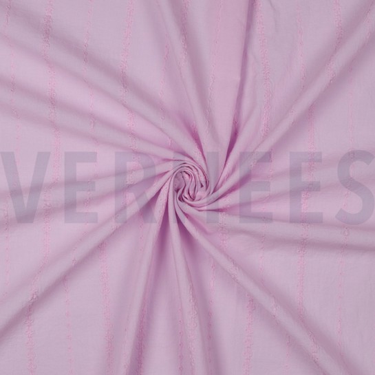 BAUMWOLLE VOILE STICKEREI STREIFEN LILA #7