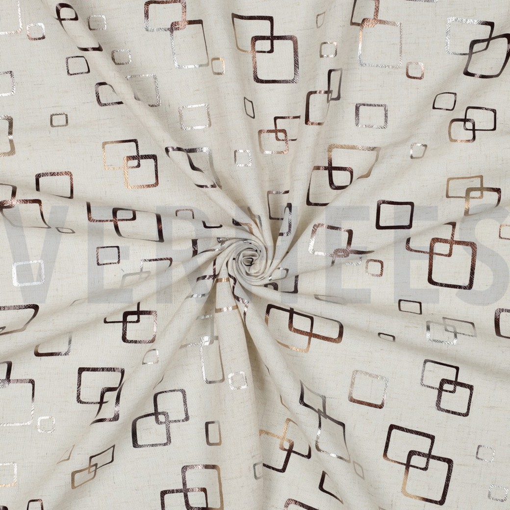LINEN VISCOSE FOIL GRAPHIC BRONZE #3