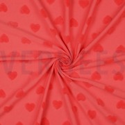 COTTON TOWELING KNIT HEARTS CORAL (thumbnail) #3
