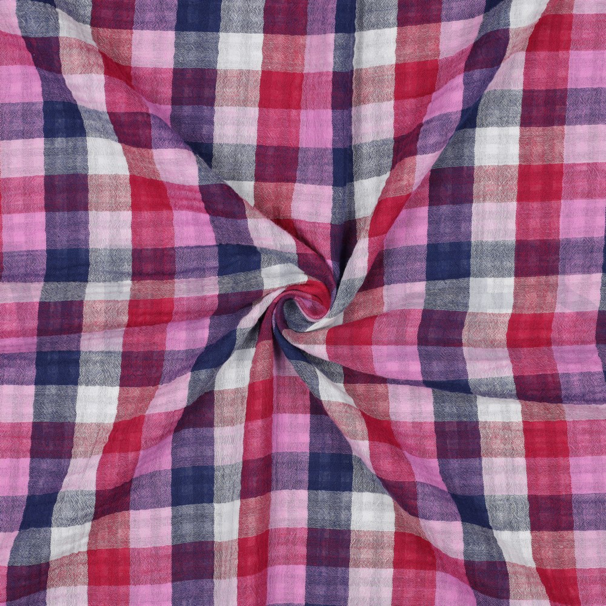 DOUBLE GAUZE DOUBLE SIDED CHECKS LILA / NAVY (high resolution) #3