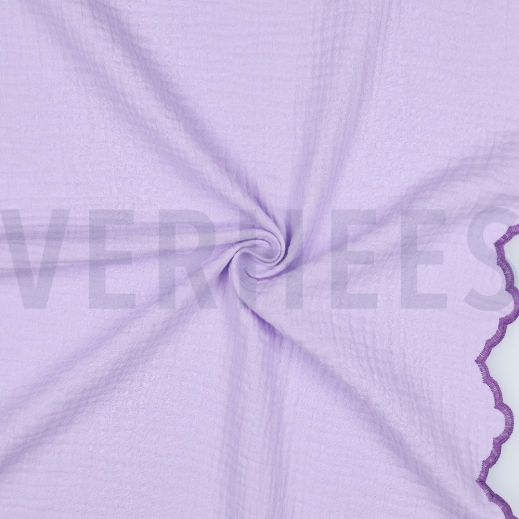DOUBLE GAUZE 2-SIDE SCALLOP LILAC #3