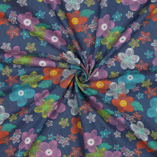 DENIM 4,5OZ FLOWERS JEANS #7