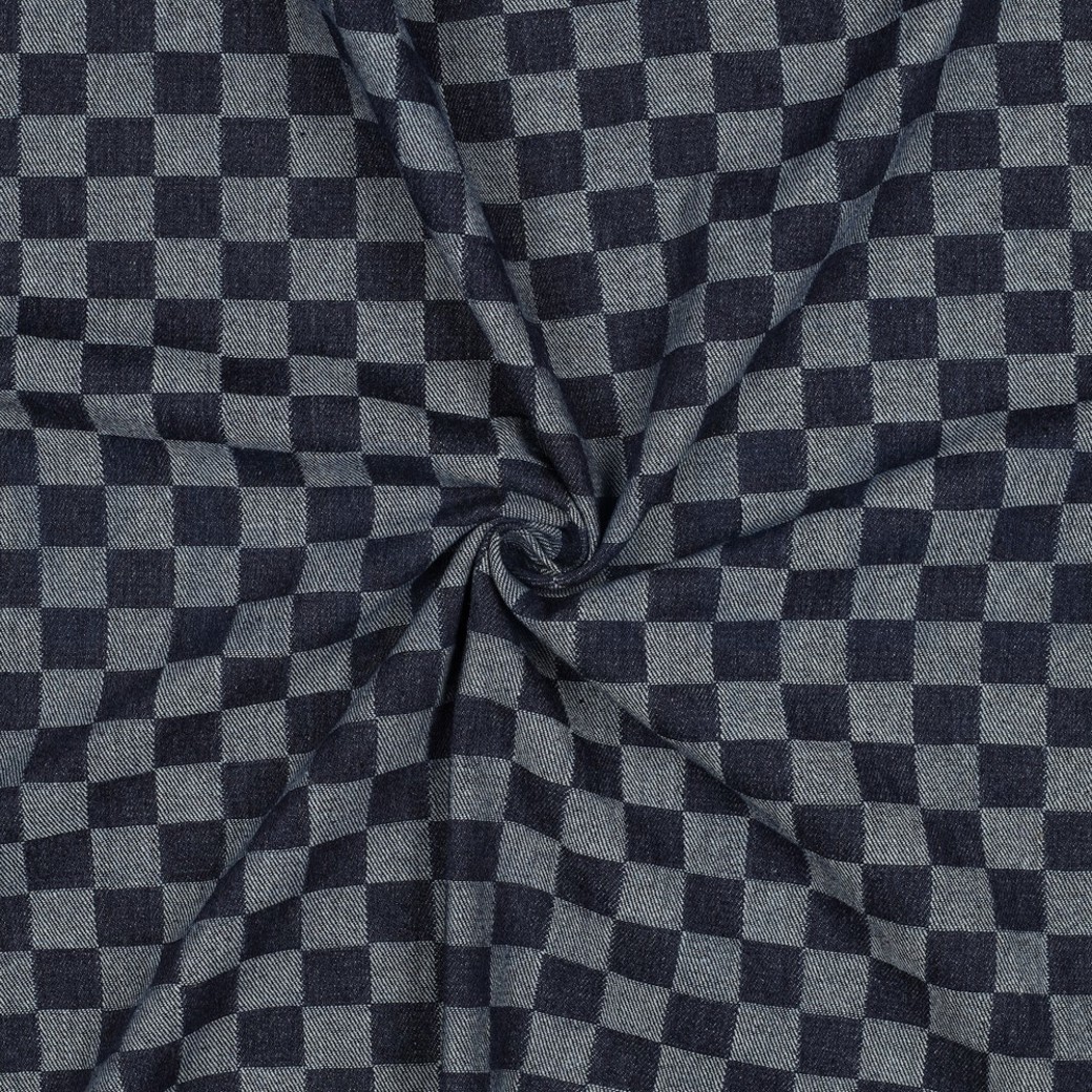DENIM JACQUARD CHECKS JEANS #3