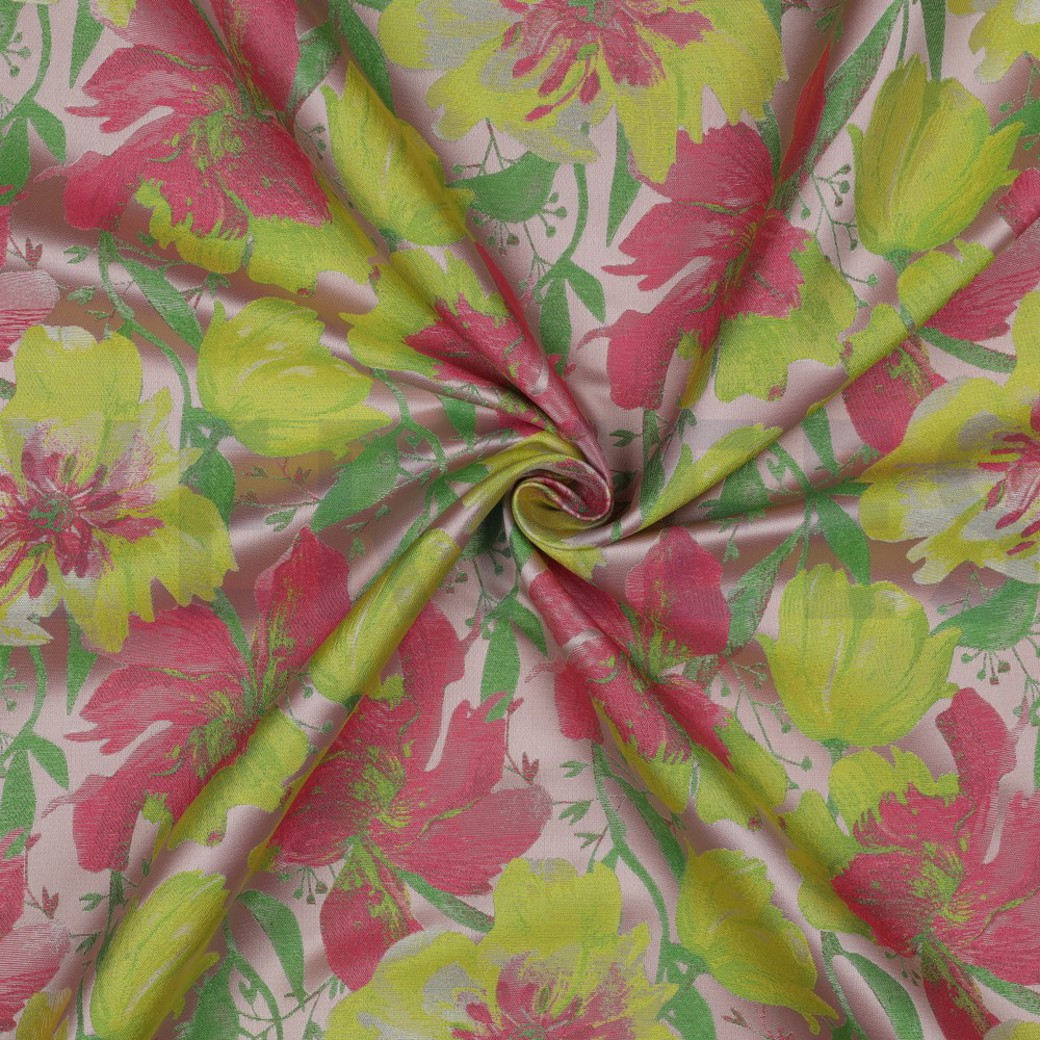 JACQUARD FLOWERS PINK / YELLOW #3