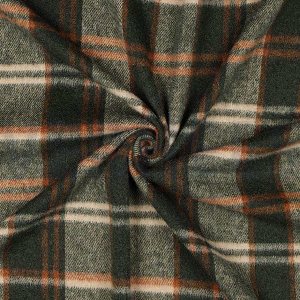 BRUSHED YARN DYED CHECKS GREEN #3