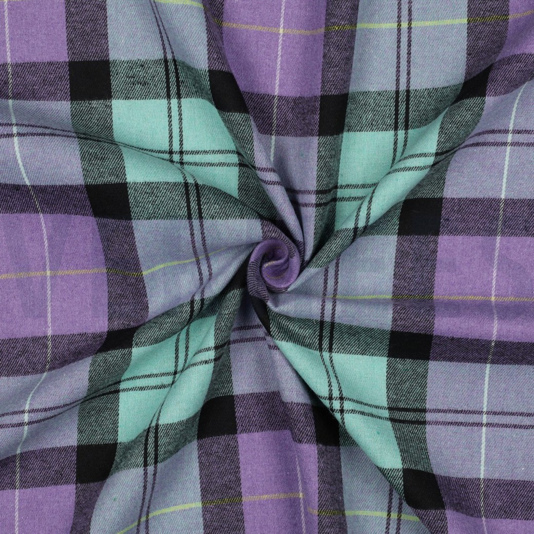 BRUSHED YARN DYED CHECKS PURPLE #3