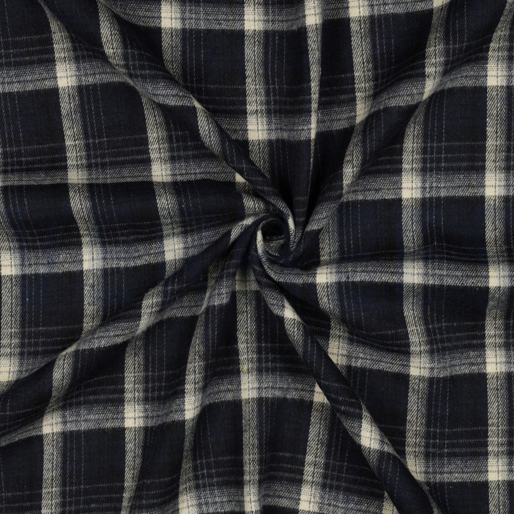 BRUSHED YARN DYED CHECKS NAVY #3