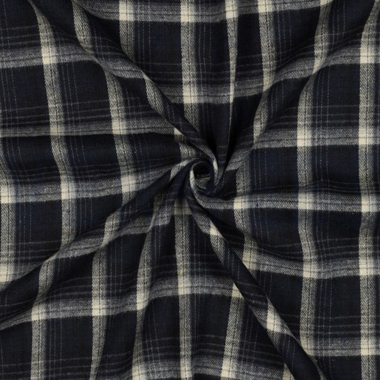 BRUSHED YARN DYED CHECKS NAVY #7