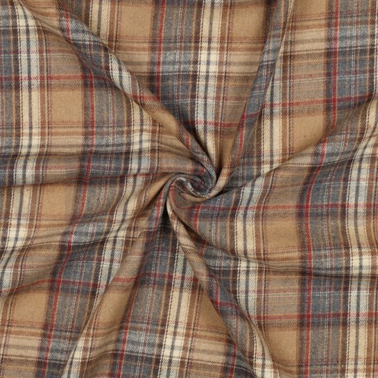 BRUSHED YARN DYED CHECKS BEIGE #7