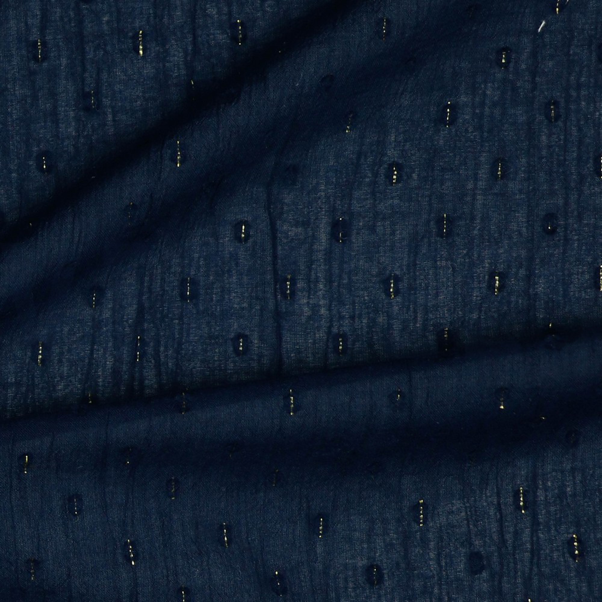 COTTON CRINKLE DOBBY LUREX GOLD NAVY (high resolution) #3
