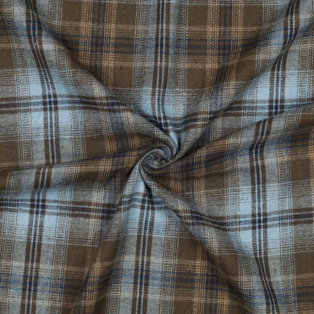 BRUSHED YARN DYED CHECKS BLUE #3