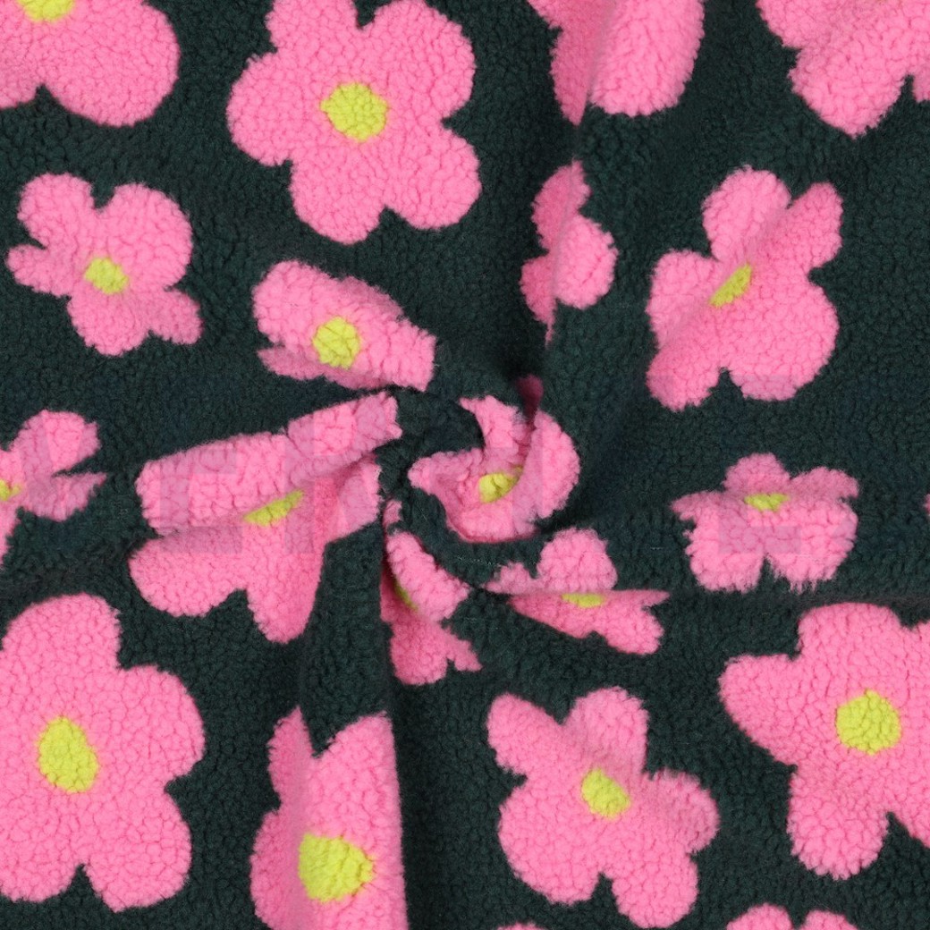 TEDDY FLOWERS ARMY GREEN/PINK #3