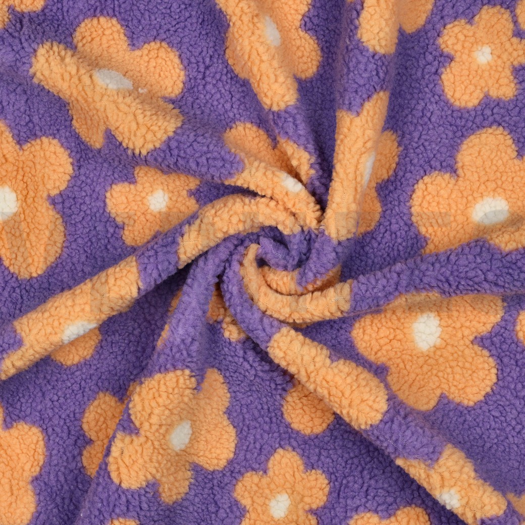 TEDDY JACQUARD FLOWERS LILAC / APRICOT #3