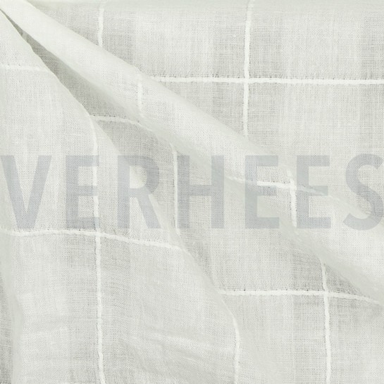 BAUMWOLLE VOILE DOBBY GEBROCHEN WEISS #7