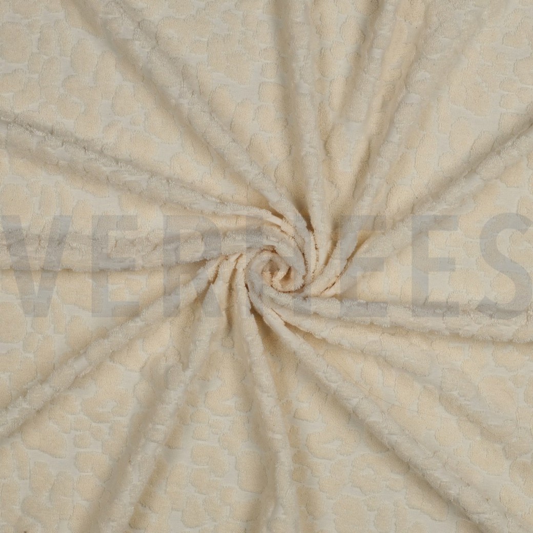 COTTON TOWELING KNIT ANIMAL SKIN NATURAL WASHED #3