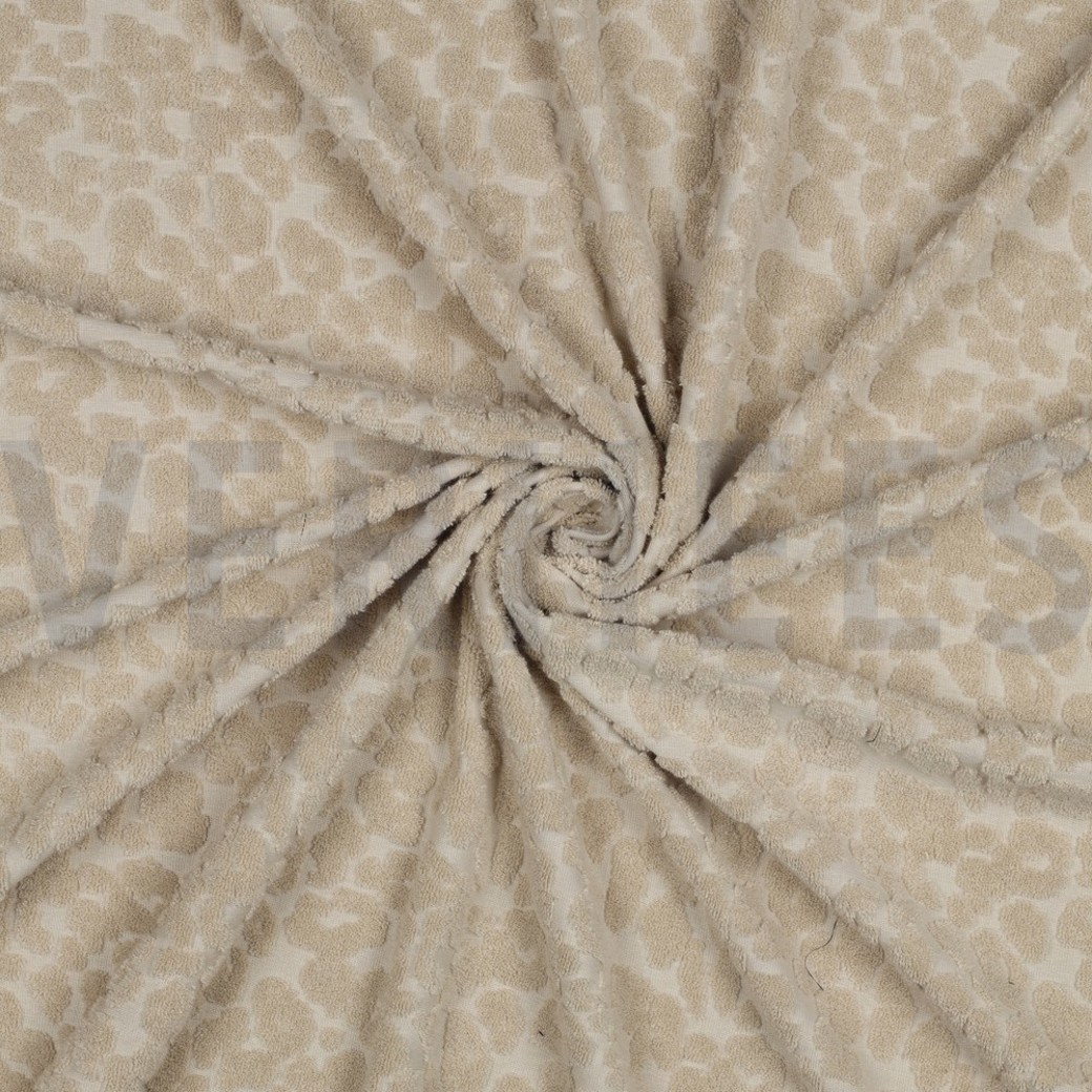 COTTON TOWELING KNIT ANIMAL SKIN SAND #3