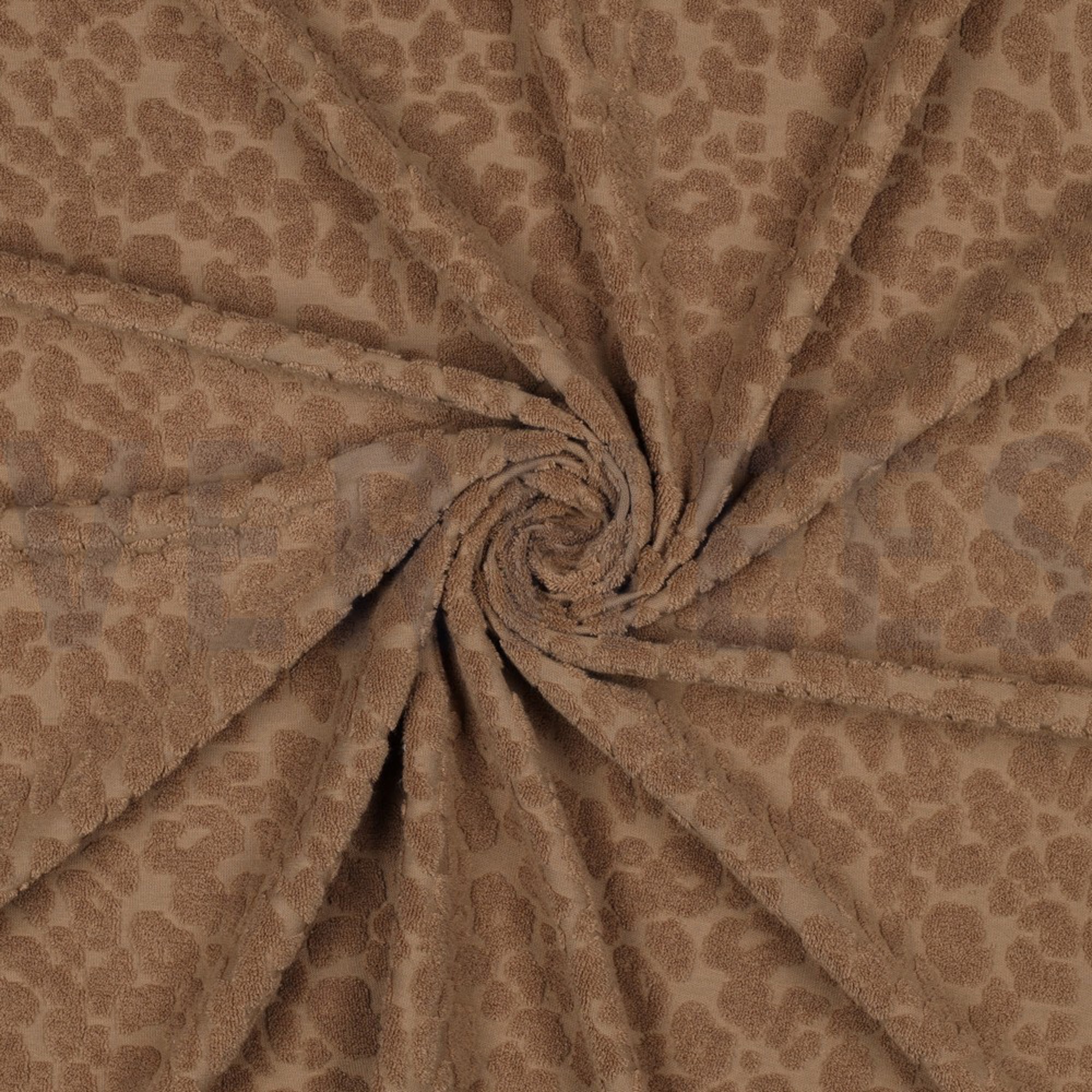 COTTON TOWELING KNIT ANIMAL SKIN BROWN (high resolution) #3