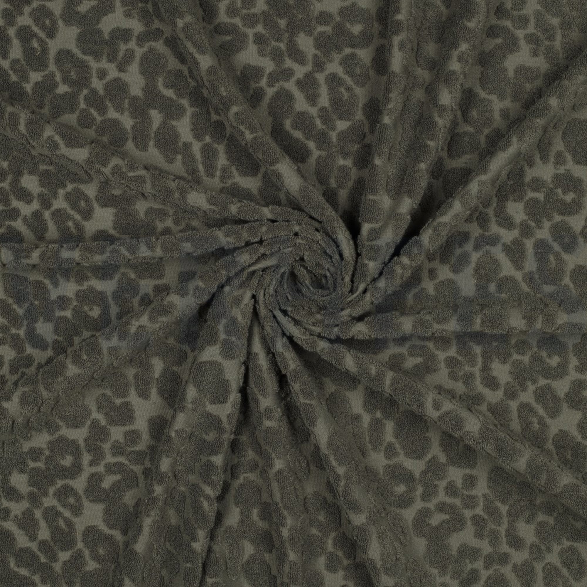 COTTON TOWELING KNIT ANIMAL SKIN DARK GREEN (high resolution) #3