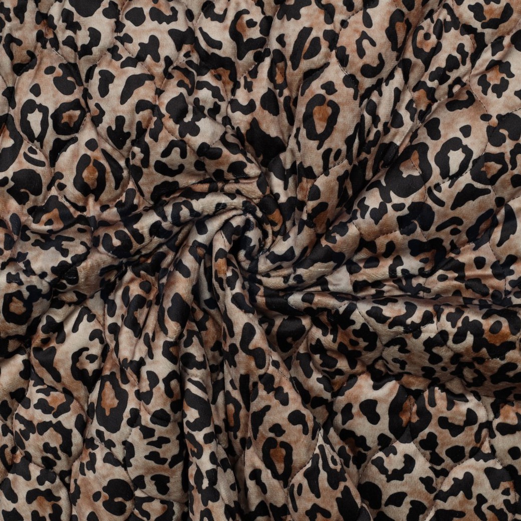 STEPPED VELVET DIGITAL ANIMAL SKIN BROWN #3