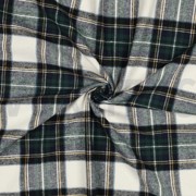 COTTON YARN DYED BRUSHED CHECKS ECRU/NAVY (thumbnail) #3