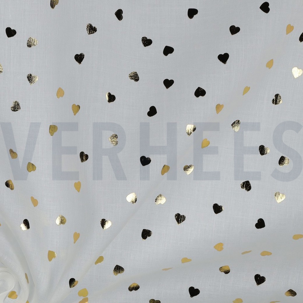 COTTON FOIL HEARTS WHITE #3