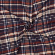 COTTON YARN DYED BRUSHED CHECKS NAVY (thumbnail) #3