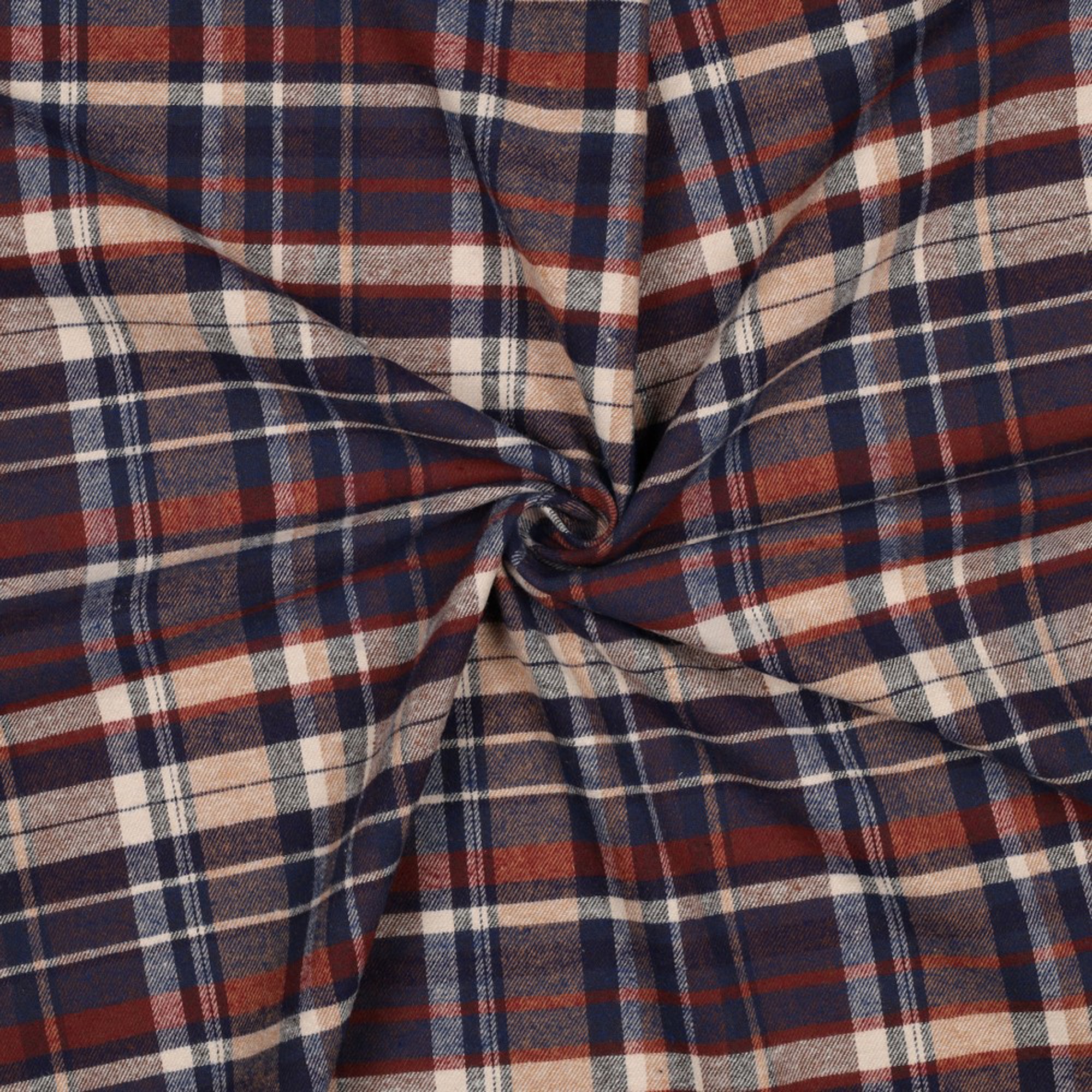COTTON YARN DYED BRUSHED CHECKS NAVY (high resolution) #3