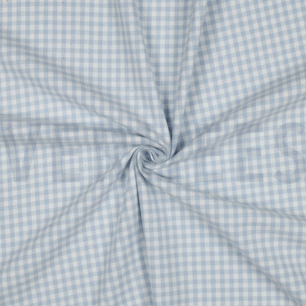 COTTON YARN DYED BRUSHED CHECKS LIGHT BLUE #3