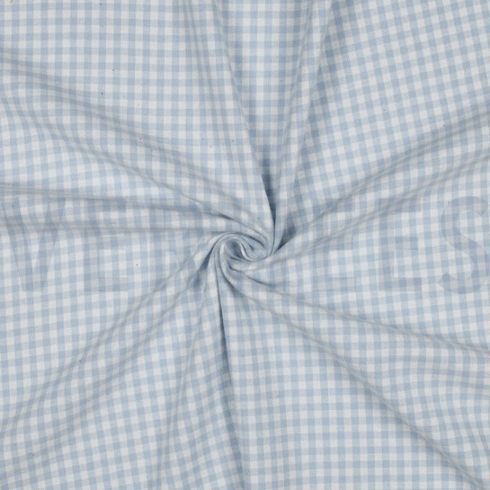 KATOEN GARENGEVERFD GEBORSTELDE RUITEN LICHTBLAUW #7