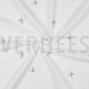 DOUBLE GAUZE EMBROIDERY BUTTERFLY WHITE / PURPLE (thumbnail) #3