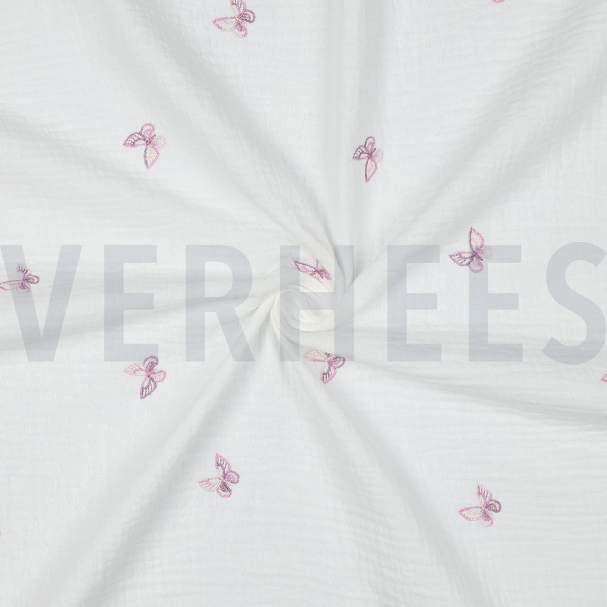 DOUBLE GAUZE EMBROIDERY BUTTERFLY WHITE / PURPLE (high resolution) #3