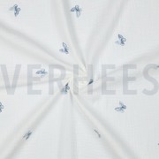 DOUBLE GAUZE EMBROIDERY BUTTERFLY WHITE / BLUE (thumbnail) #3