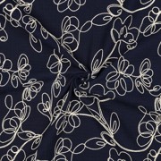DOUBLE GAUZE EMBROIDERY FLOWERS NAVY (thumbnail) #3