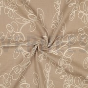 DOUBLE GAUZE EMBROIDERY FLOWERS BEIGE (thumbnail) #3