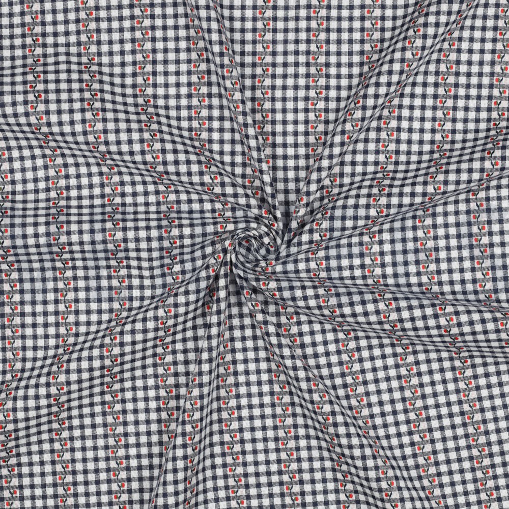 COTTON JACQUARD FLOWERS NAVY (high resolution) #3