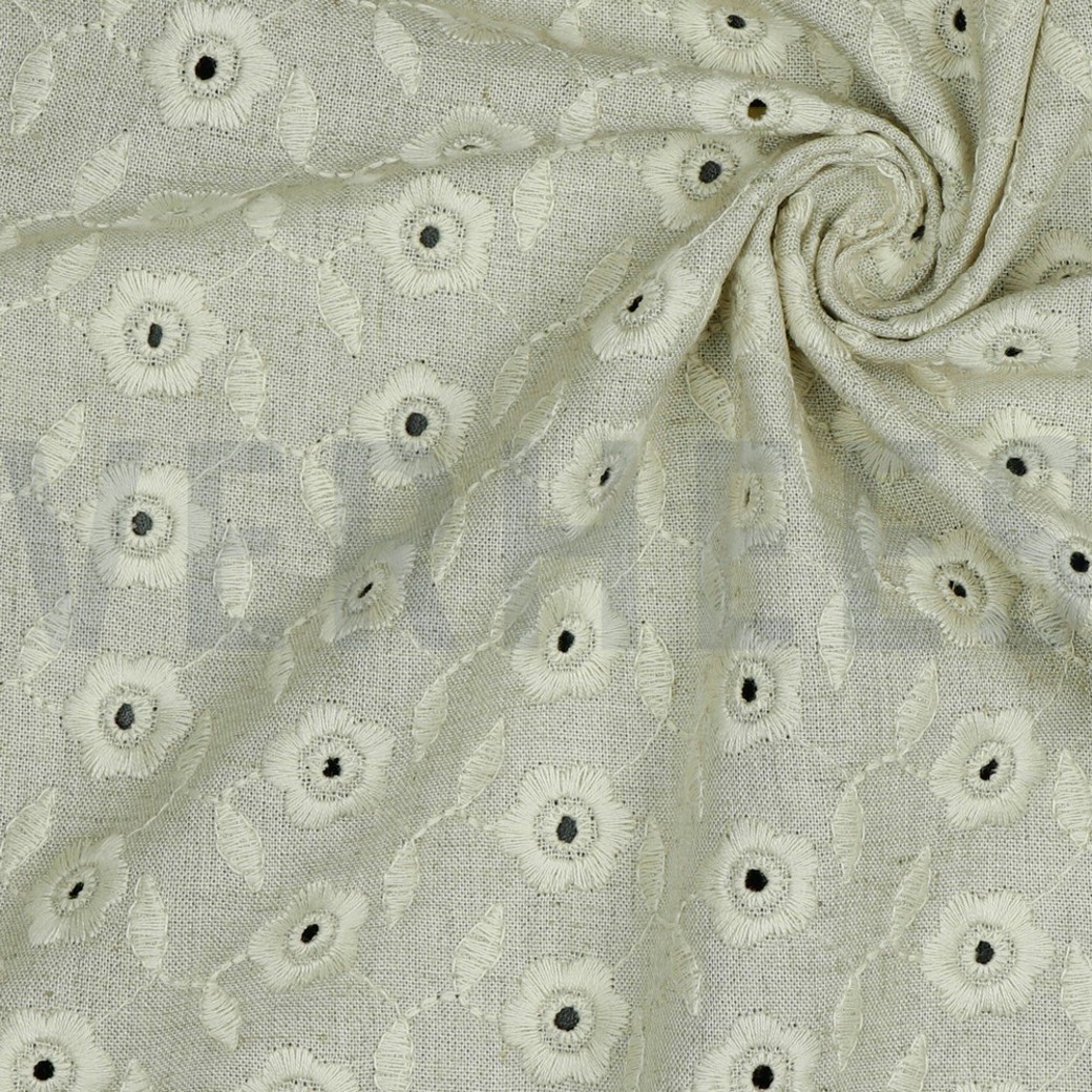 LINEN VISCOSE EMBROIDERY NATURAL #3