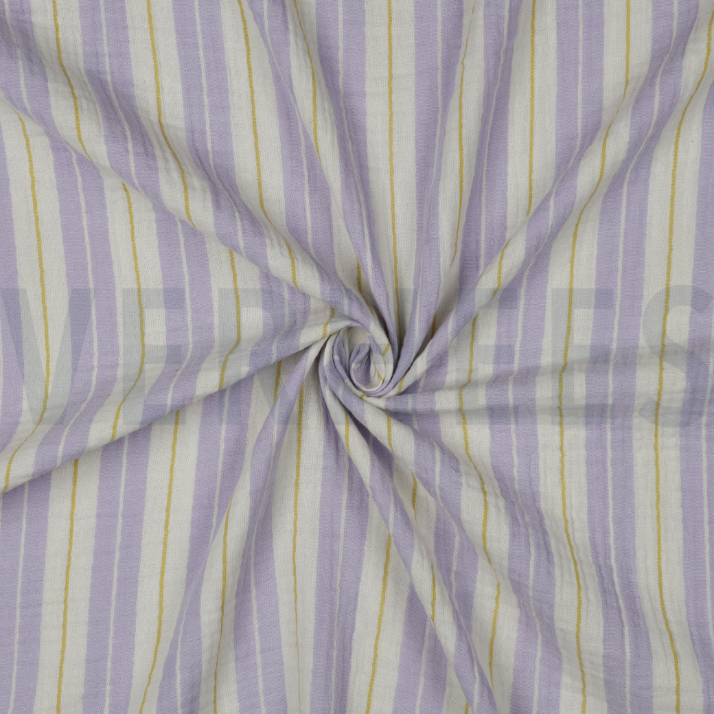 DOUBLE GAUZE YARN DYED STRIPES PURPLE #3