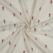 DOUBLE GAUZE EMBROIDERY FLOWERS NATUREL (thumbnail) #3