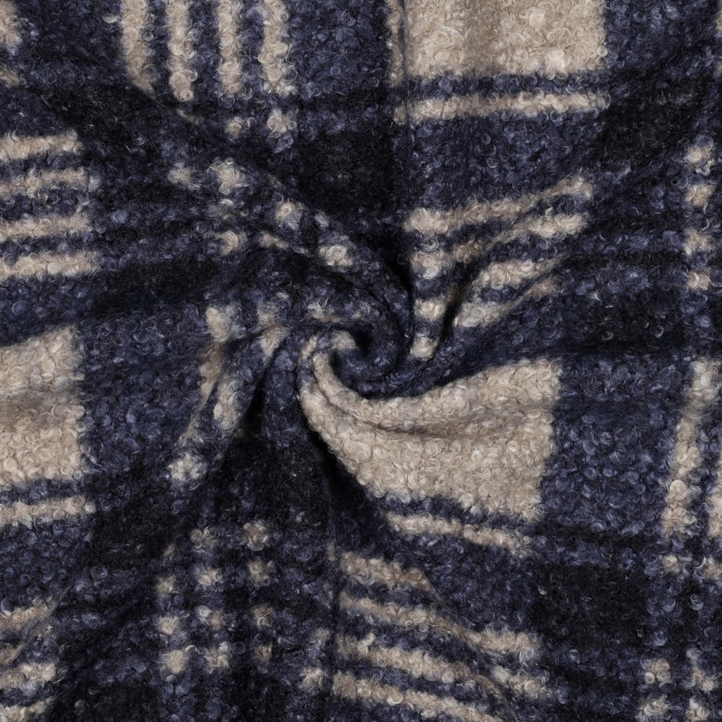 BOUCLE CHECK NAVY #3