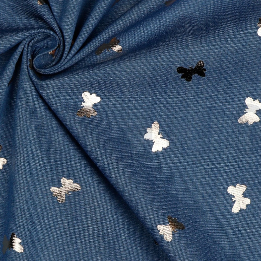 JEANS FOIL BUTTERFLIES BLEACHED #3