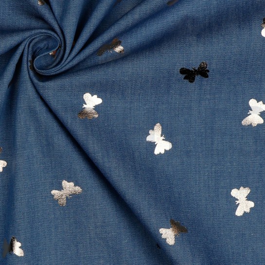 JEANS FOIL BUTTERFLIES BLEACHED #7