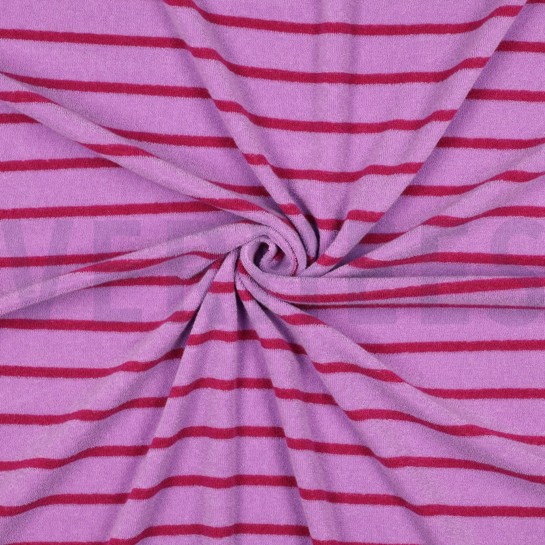 COTTON TOWELLING YARN DYED STRIPES PINK/ FUCHSIA #7