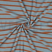 COTTON TOWELLING YARN DYED STRIPES BLUE / BROWN (thumbnail) #3