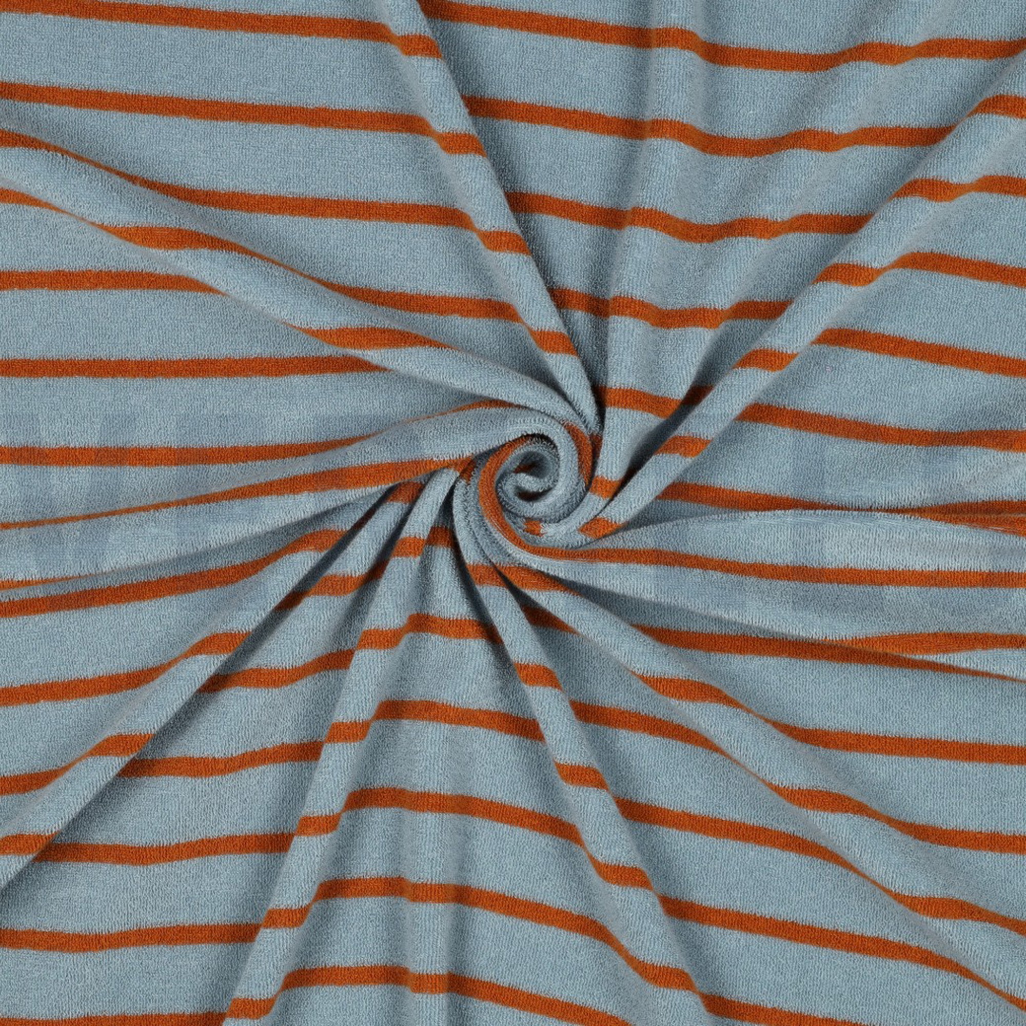 COTTON TOWELLING YARN DYED STRIPES BLUE / BROWN (high resolution) #3