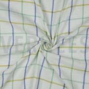 DOUBLE GAUZE YARN DYED CHECKS GREEN (thumbnail) #3