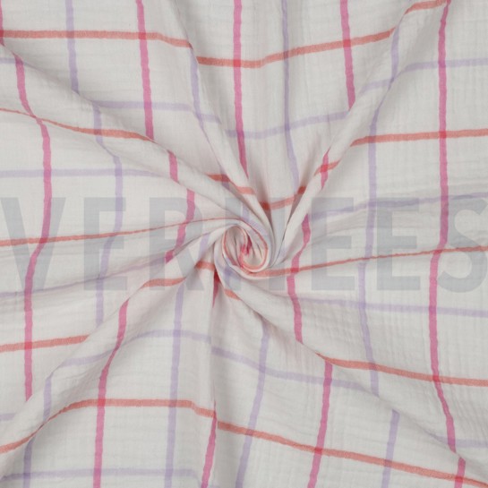 DOUBLE GAUZE YARN DYED CHECKS LAVENDER #7